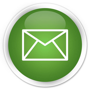 电子邮件图标高级软绿色圆形按钮