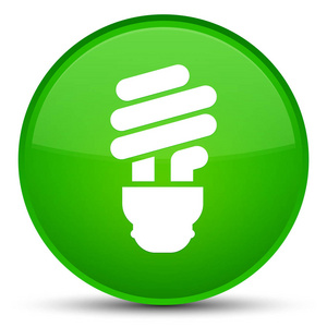 灯泡图标特殊绿色圆形按钮