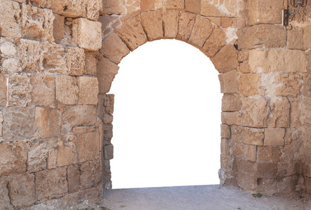 老中世纪城堡段落和门被隔绝的塔入口或出口
