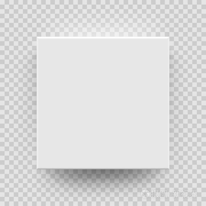 白色方块模拟3d 顶视图模型隔离透明背景