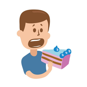 卡通插图饥饿的胖白猫与勺子, 叉子, 空红色碗, 漫画泡泡画与平板电脑