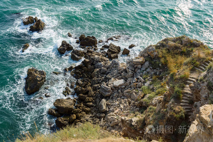 保加利亚 卡利亚克拉角黑海和高岩石海岸 照片 正版商用图片0zw53n 摄图新视界