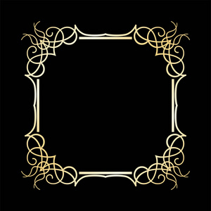 复古装饰框架与金色梯度。设计模板。矢量插图 eps10