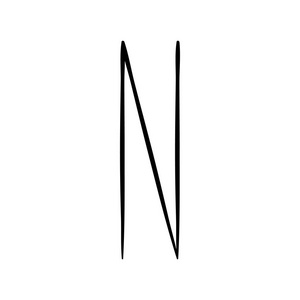 大写字母 n 由画笔绘照片