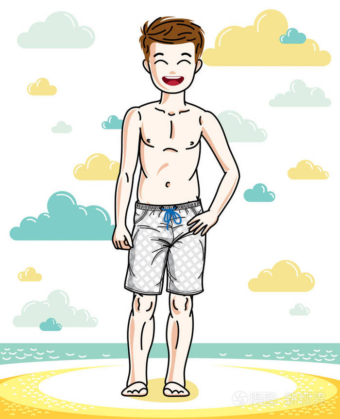 男孩穿沙滩短裤