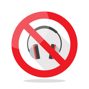 无耳机禁止标志图片