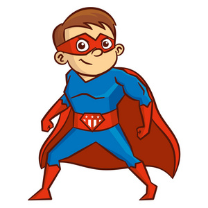 超级英雄男孩卡通人物