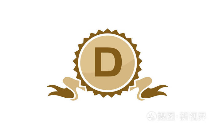 最佳质量缎带字母 D