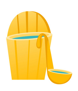 浴缸桶用钢包矢量卡通插图