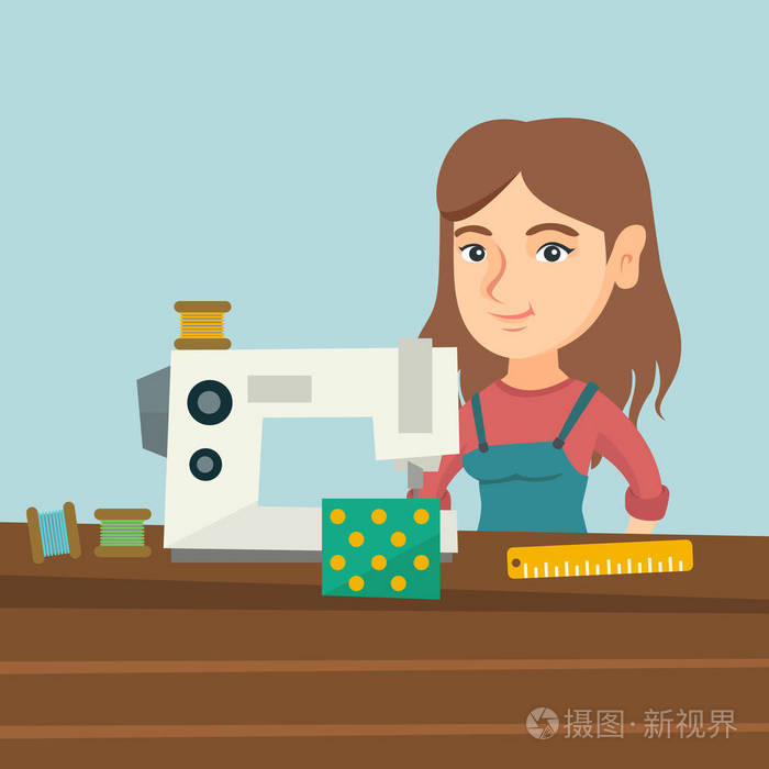 裁缝在车间使用缝纫机