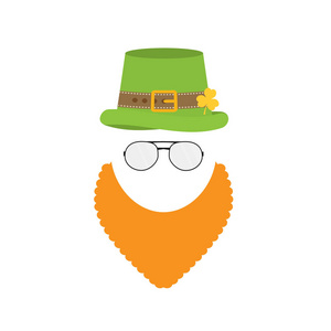 s Day character leprechaun with green hat, red beard