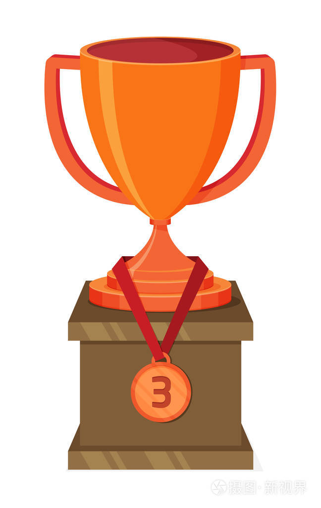 冠军杯插图.平矢量