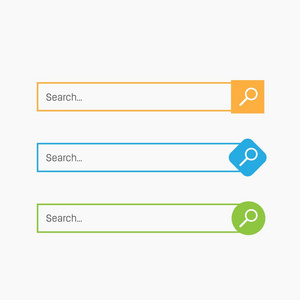 概念图形元素设置搜索栏矢量元素设计, 设置在蓝色背景上隔离的搜索框