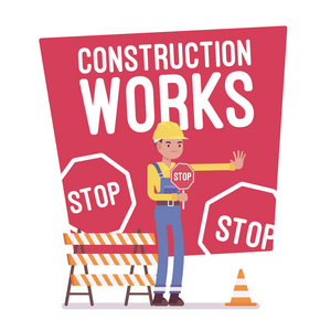 建筑工程停止海报