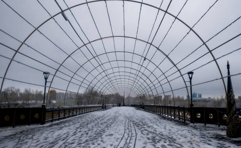 雪桥风景图片