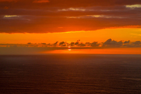 加那利群岛大西洋上的日落景色图片