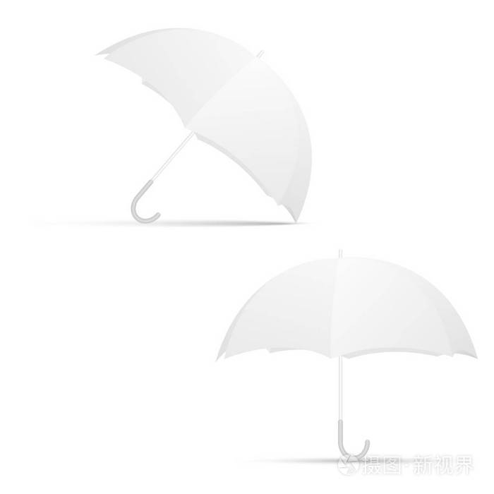 白色雨伞空白模板矢量