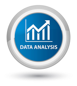 数据分析 统计图标 素数蓝色圆形按钮