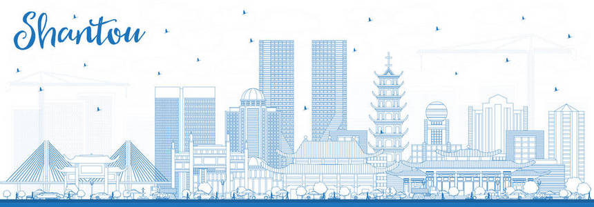 汕头粿汕头中国天际线与蓝色建筑概述照片