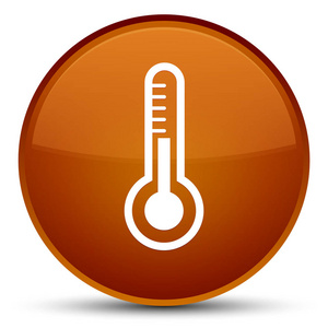 温度计图标特别棕色圆形按钮