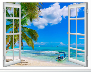 开放窗口对海加勒比多米尼加共和国