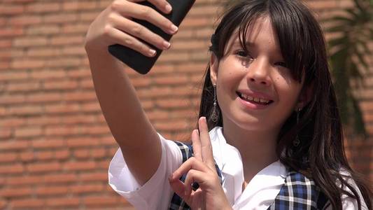 女性儿童 selfy照片