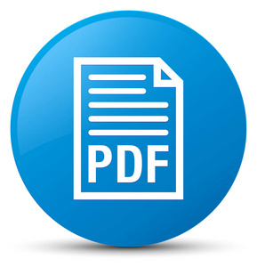 Pdf 文档图标青色蓝色圆形按钮