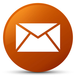 电子邮件图标棕色圆形按钮