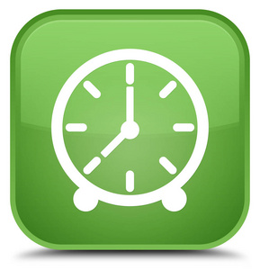 时钟图标特殊的软绿色方形按钮