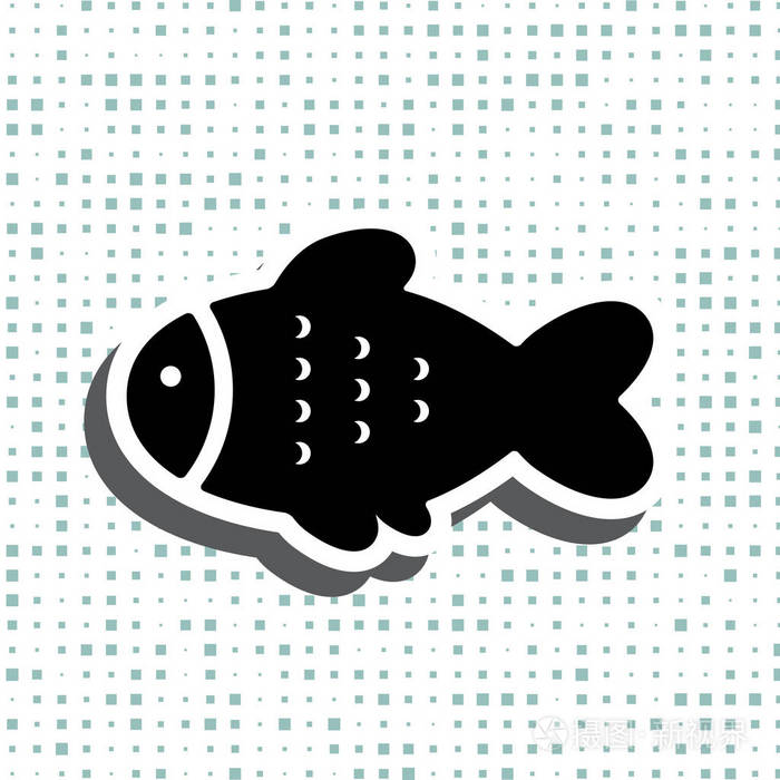 鱼图标或标志隔离。简单的黑色矢量符号