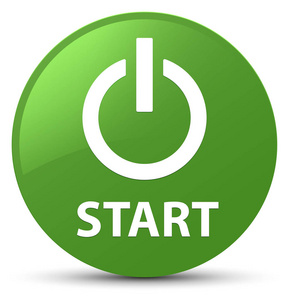 绿色启动按钮启动 电源图标 软绿色圆形按钮照片