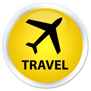 旅行 平面图标 高级黄色圆形按钮