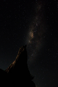 银河系在漆黑的夜晚