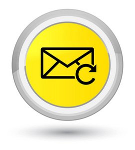 刷新电子邮件图标黄金黄色圆按钮