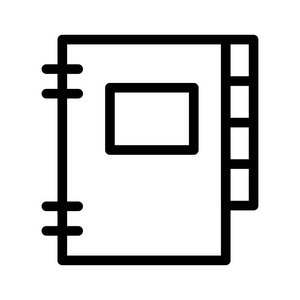 电话簿薄线矢量图标