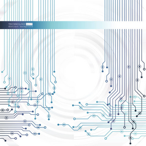 矢量电路板插图。抽象技术