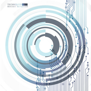矢量电路板插图。抽象技术