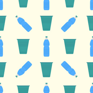 输水向量无缝模式背景饮料瓶塑料蓝色集装箱业务服务