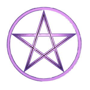 圆圈中的紫罗兰五角星