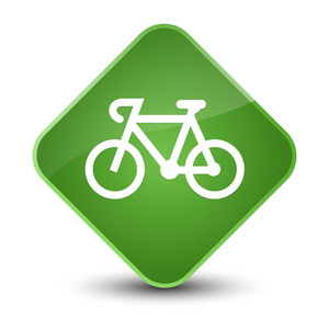 自行车优雅软绿色菱形图标按钮