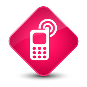 手机响铃图标典雅的粉红色钻石按钮