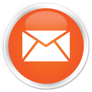电子邮件图标高级橙色圆形按钮