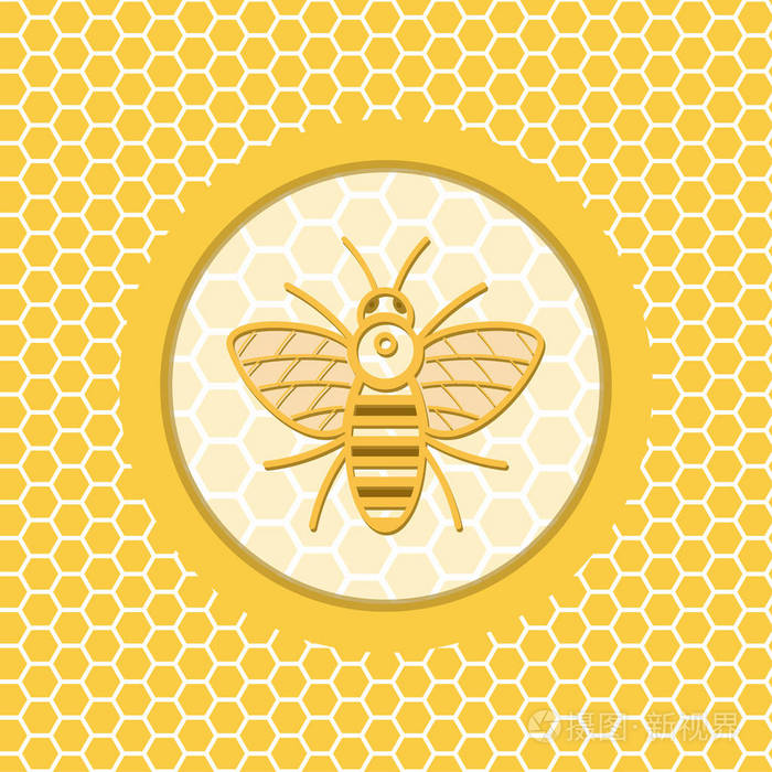 蜂巢backgro 的蜜蜂徽设计