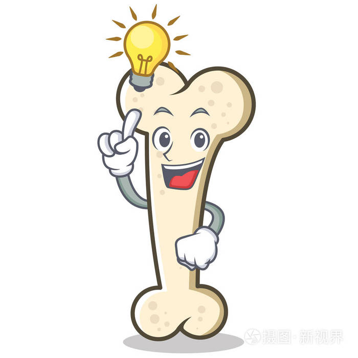 有一个想法骨字符卡通吉祥物