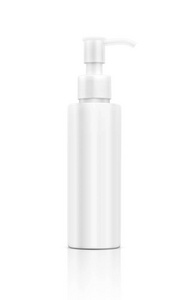 孤立在白色背景上的空白包装化妆品泵瓶