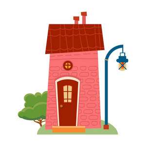 彩绘卡通房子一套万圣节死亡花园, 僵尸公墓在夜间与梦幻般的, 现实