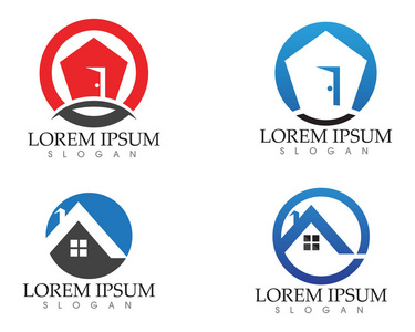 房产和家庭徽标模板向量