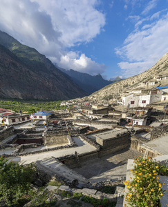 在野马 Marpha 村庄和苹果花园