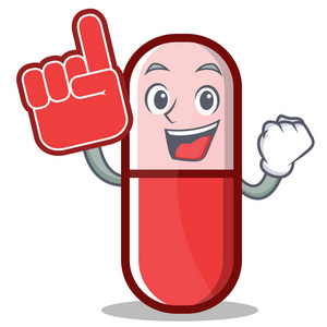 泡沫手指丸胶囊卡通人物照片