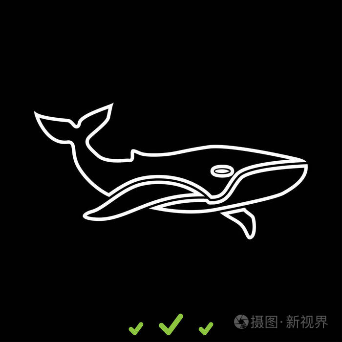鲸鱼是白色的图标